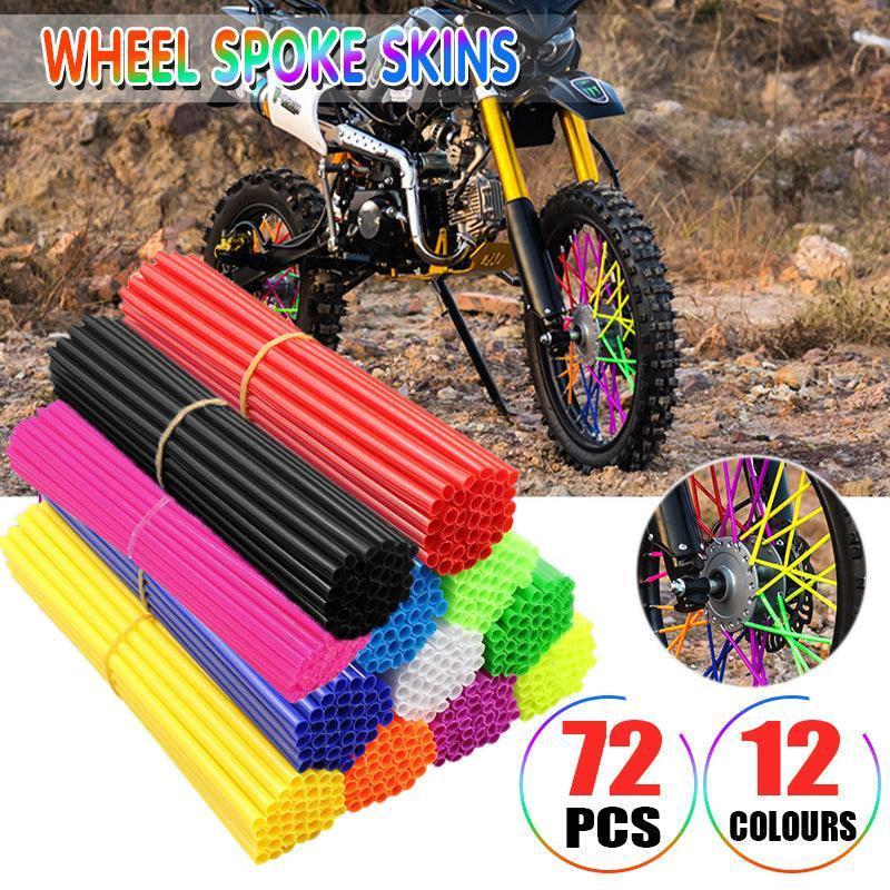 72PCS Wheel Spoke Wrap Sleeves Mountain Bike Bicycle Mtb Wraps Skins Covers - Yellow.