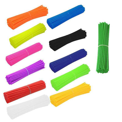 72PCS Wheel Spoke Wrap Sleeves Mountain Bike Bicycle Mtb Wraps Skins Covers - Yellow.