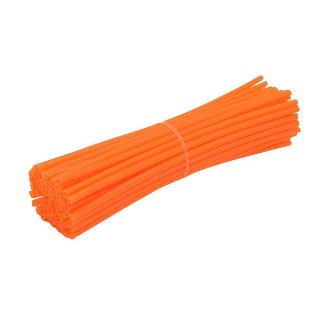 72PCS Wheel Spoke Wrap Sleeves Mountain Bike Bicycle Mtb Wraps Skins Covers - Yellow.