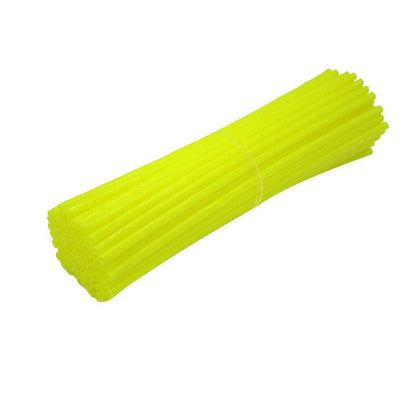 72PCS Wheel Spoke Wrap Sleeves Mountain Bike Bicycle Mtb Wraps Skins Covers - Yellow.