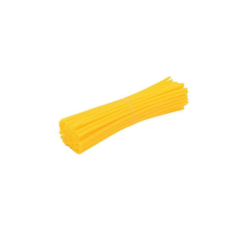 72PCS Wheel Spoke Wrap Sleeves Mountain Bike Bicycle Mtb Wraps Skins Covers - Yellow.