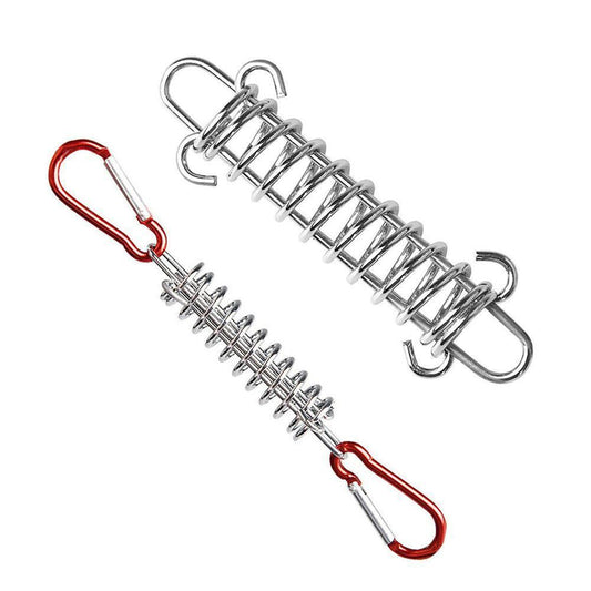 1-15PCS Outdoor Camping Tent Spring Wind Rope Buckle Fix Hook Buckles Silver Red - 5pair.