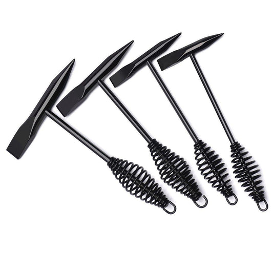 Welding Chipping Hammer Spring Handle Hold Heart Cleaning Harden DIY Metal Black - 250g.