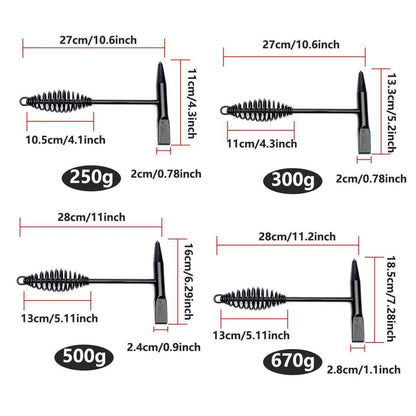Welding Chipping Hammer Spring Handle Hold Heart Cleaning Harden DIY Metal Black - 670g.