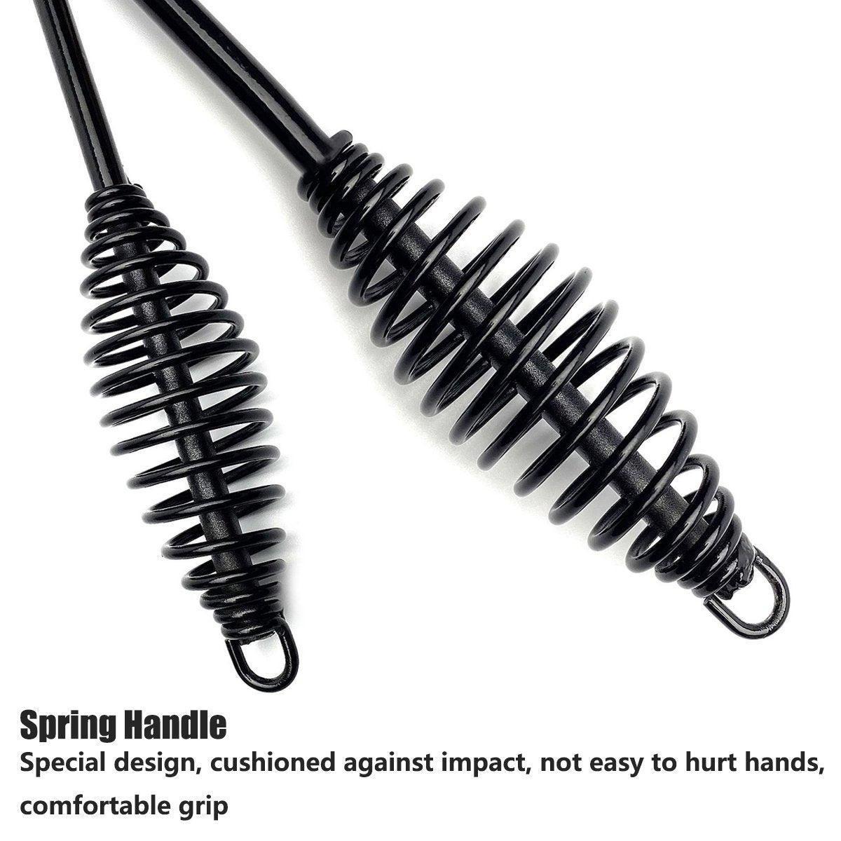Welding Chipping Hammer Spring Handle Hold Heart Cleaning Harden DIY Metal Black - 670g.