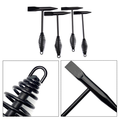 Welding Chipping Hammer Spring Handle Hold Heart Cleaning Harden DIY Metal Black - 670g.