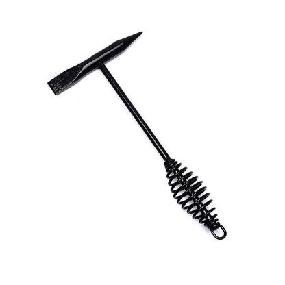 Welding Chipping Hammer Spring Handle Hold Heart Cleaning Harden DIY Metal Black - 670g.