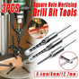 3x Square Hole Mortising Chisel Drill Bit Woodworking Saw Tools for Drilling.