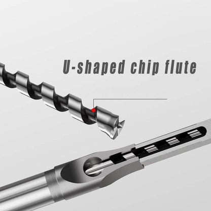 3x Square Hole Mortising Chisel Drill Bit Woodworking Saw Tools for Drilling.