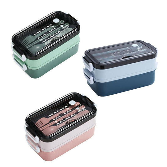Bento Box Lunch Containers Food Microwave Stainless Portable Dinnerware Au - Green.