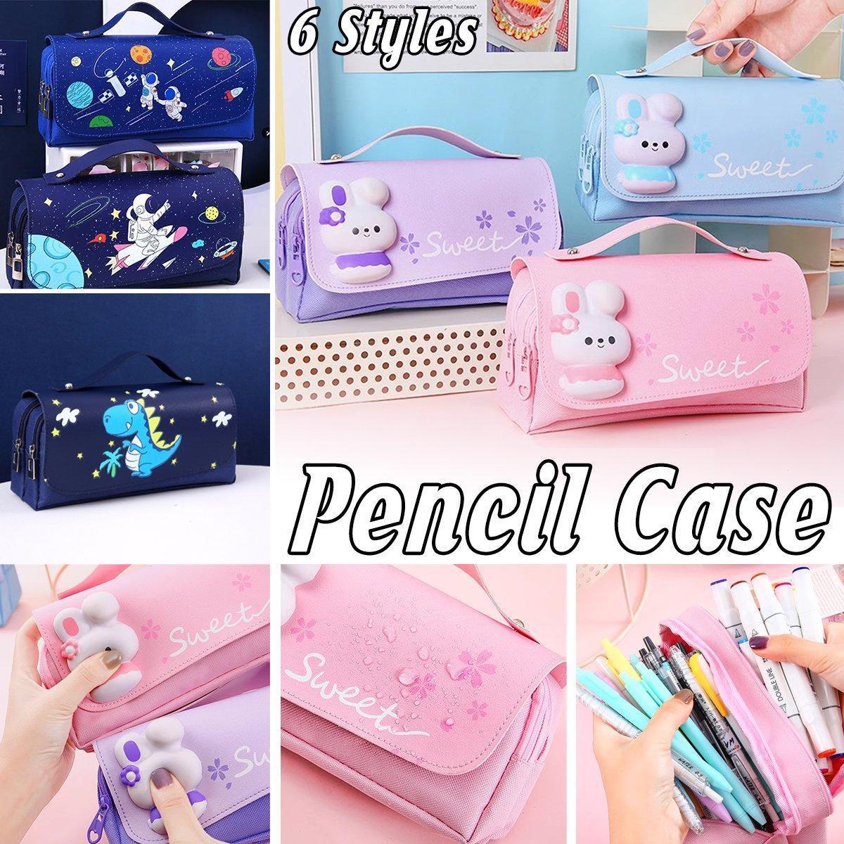 Functional Pencil Case Stationery Bag Pen Holder Storage Organizer for School - 02.