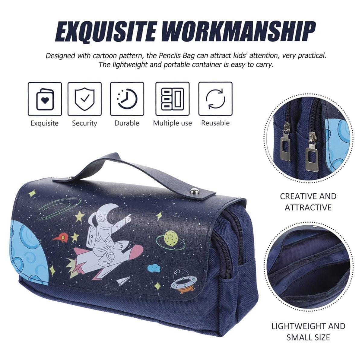 Functional Pencil Case Stationery Bag Pen Holder Storage Organizer for School - 02.
