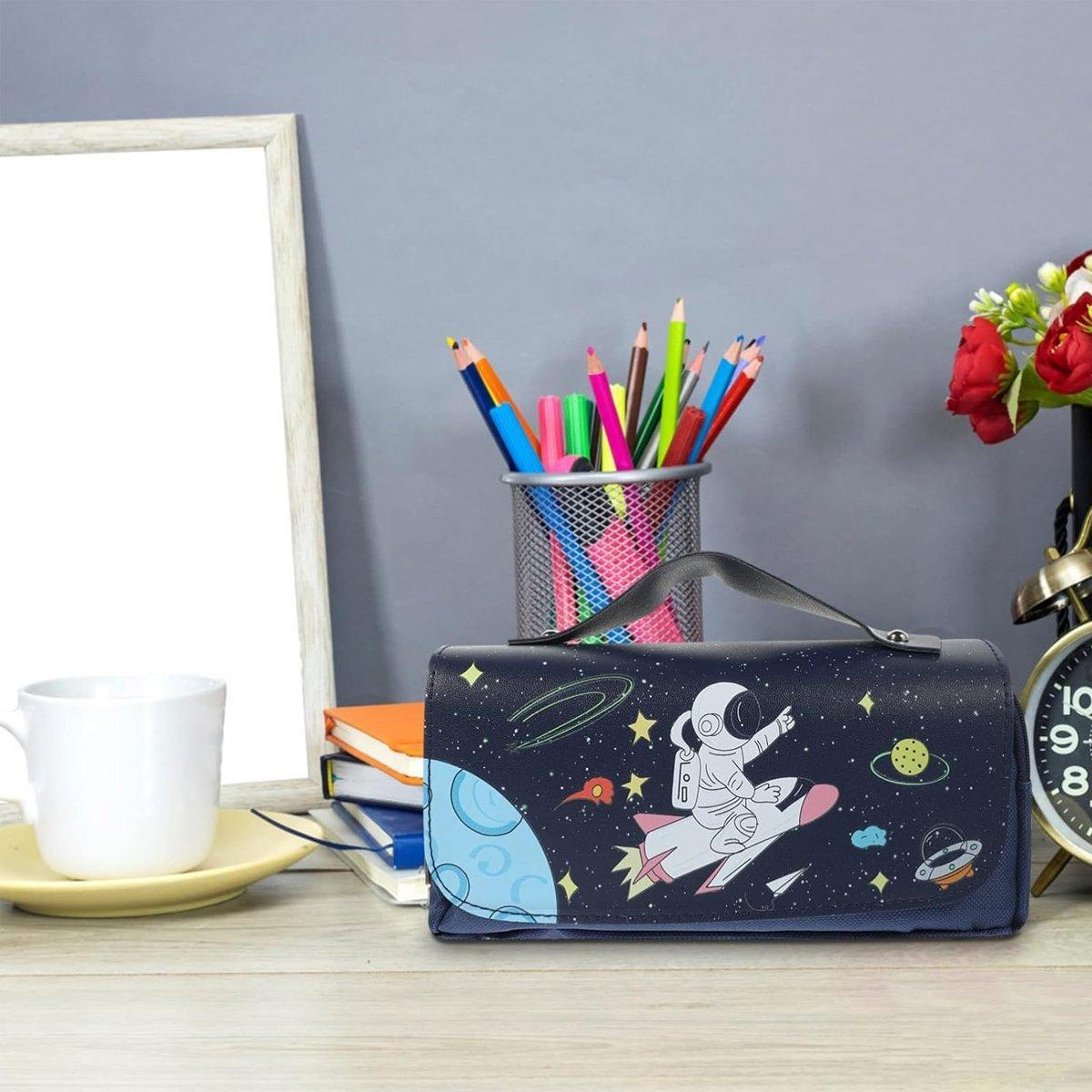 Functional Pencil Case Stationery Bag Pen Holder Storage Organizer for School - 02.