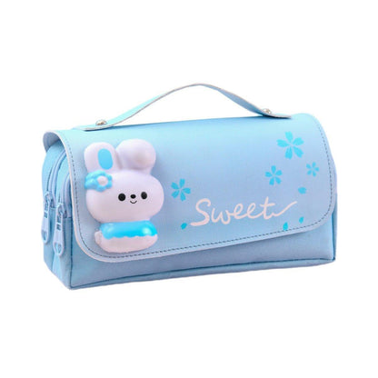 Functional Pencil Case Stationery Bag Pen Holder Storage Organizer for School - 02.