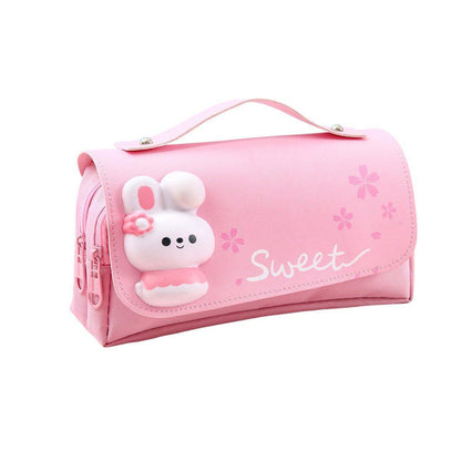 Functional Pencil Case Stationery Bag Pen Holder Storage Organizer for School - 02.