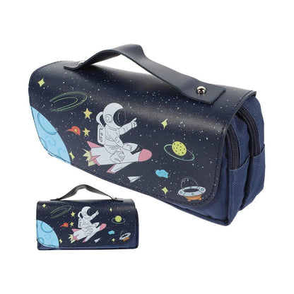 Functional Pencil Case Stationery Bag Pen Holder Storage Organizer for School - 02.