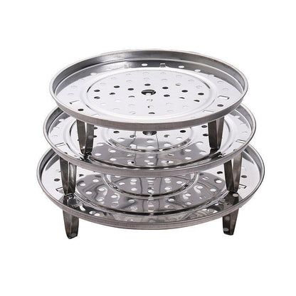 3pcs Stainless Steel Steamer Basket Steamer Tray Rack Waterproof Steam Cooking.