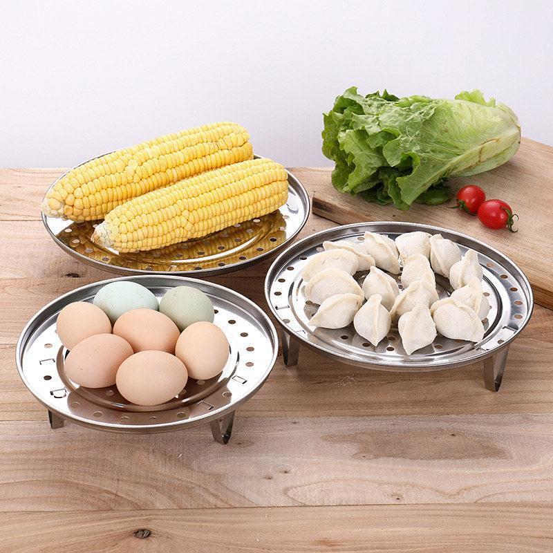 3pcs Stainless Steel Steamer Basket Steamer Tray Rack Waterproof Steam Cooking.
