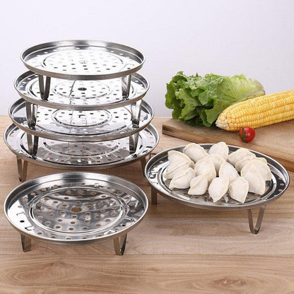 3pcs Stainless Steel Steamer Basket Steamer Tray Rack Waterproof Steam Cooking.