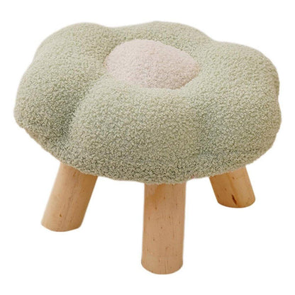 Small Flower Short Stool for Entryway or Living Room Shoe Bench or Footrest - Blue.