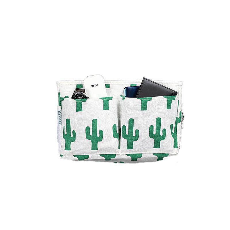 Hanging Bedside Storage Caddy with Pockets for Bunk Bed Dorm Couch Organizing - Green.