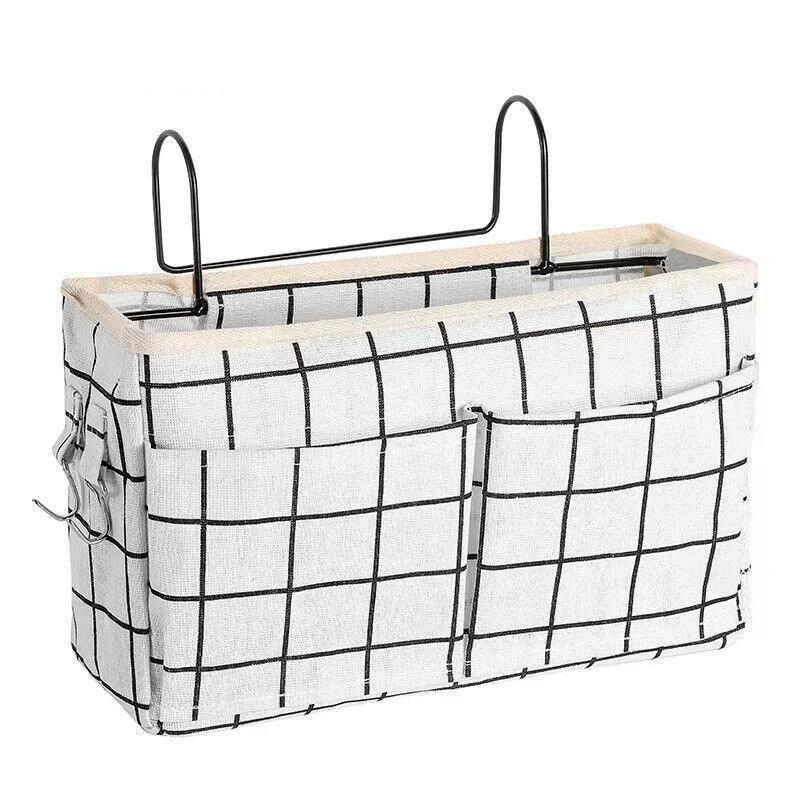 Hanging Bedside Storage Caddy with Pockets for Bunk Bed Dorm Couch Organizing - Green.