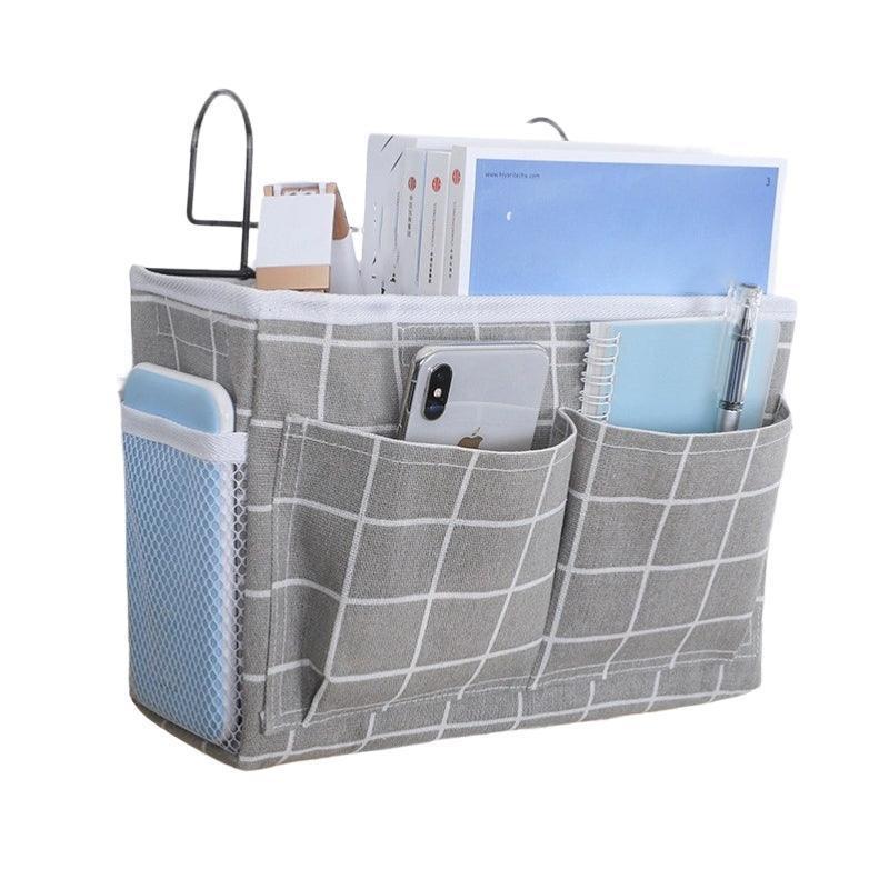 Hanging Bedside Storage Caddy with Pockets for Bunk Bed Dorm Couch Organizing - Green.