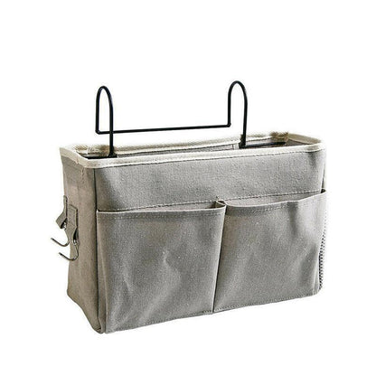 Hanging Bedside Storage Caddy with Pockets for Bunk Bed Dorm Couch Organizing - Pink.