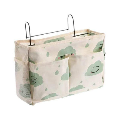 Hanging Bedside Storage Caddy with Pockets for Bunk Bed Dorm Couch Organizing - Pink.
