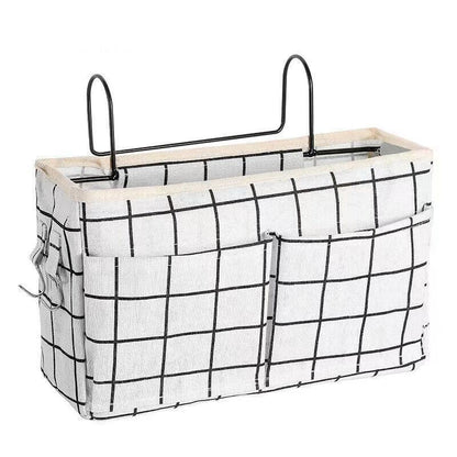 Hanging Bedside Storage Caddy with Pockets for Bunk Bed Dorm Couch Organizing - Pink.