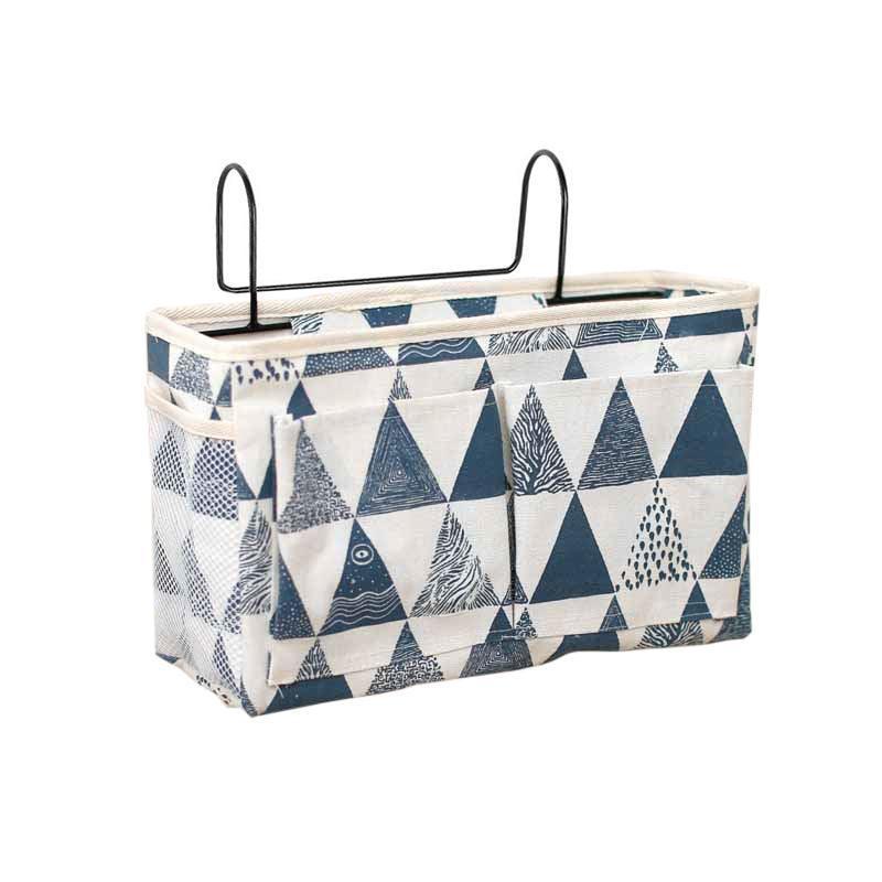 Hanging Bedside Storage Caddy with Pockets for Bunk Bed Dorm Couch Organizing - Pink.