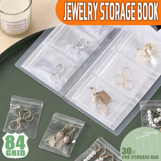 30X Transparent Jewelry Storage Book Small Plastic Gifts Reclosable Jewelry Bags.
