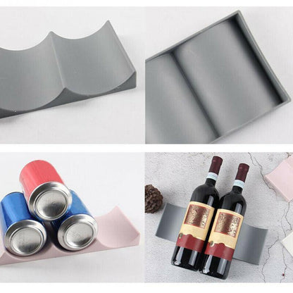 Fridge Organiser Wine Beer Stacking Bottle Rack Kitchen Space Saving Can Holder - Light Blue