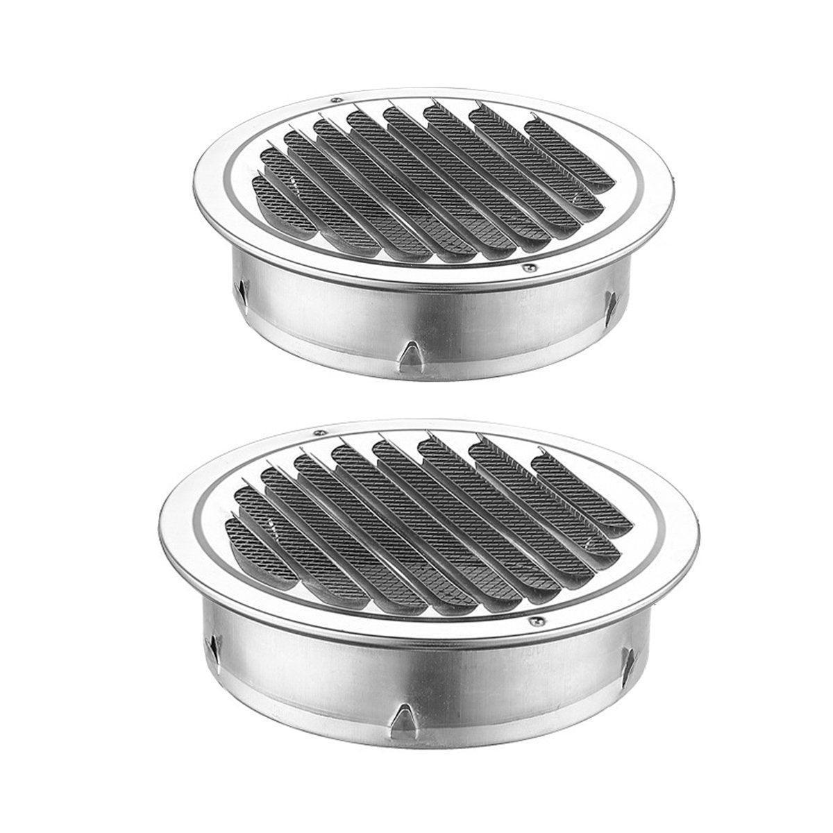 Stainless Steel Exhaust Fan Vent Outlet Flat Hood for Bathroom Kitchen Outlet - 150mm.