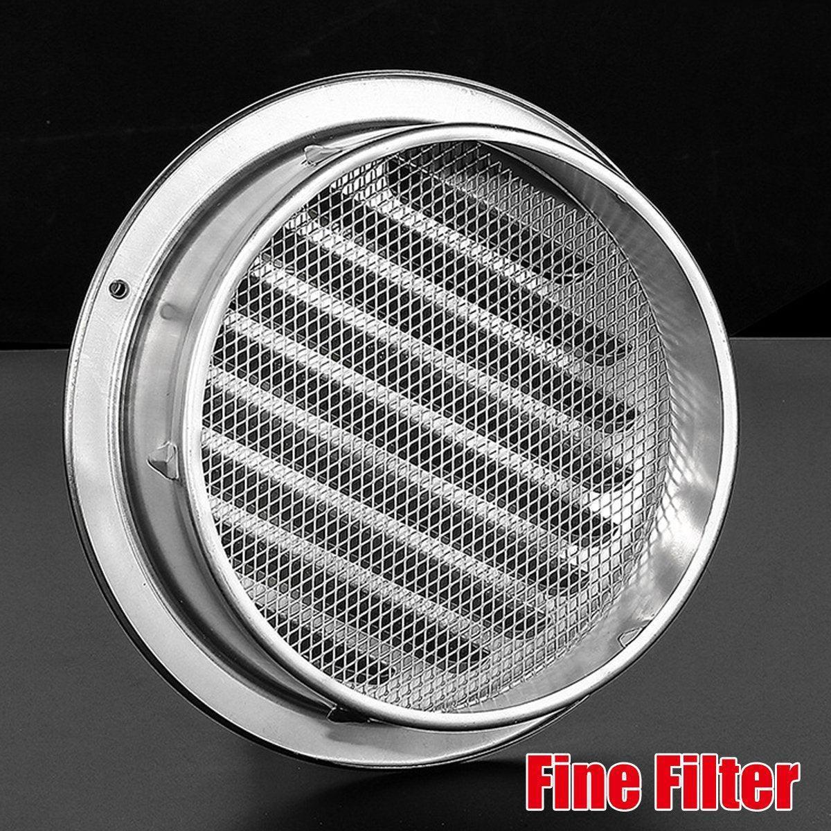 Stainless Steel Exhaust Fan Vent Outlet Flat Hood for Bathroom Kitchen Outlet - 150mm.