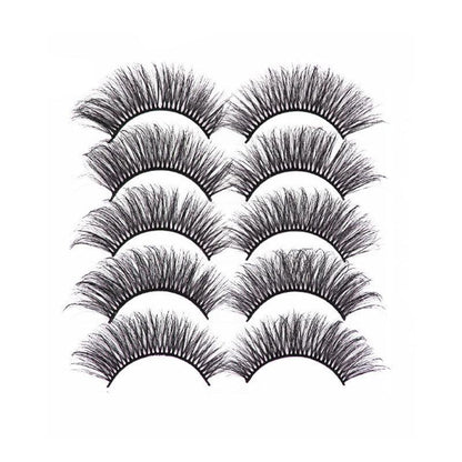 5 Pairs 3D Thick Mink Fake False Eyelashes Natural Long Wispy Makeup Lashes Au - 3D-48