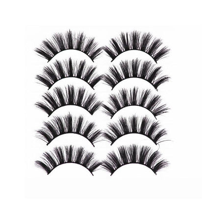 5 Pairs 3D Thick Mink Fake False Eyelashes Natural Long Wispy Makeup Lashes Au - 3D-48