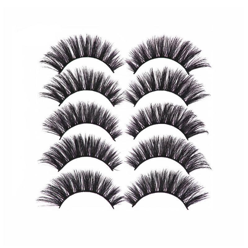 5 Pairs 3D Thick Mink Fake False Eyelashes Natural Long Wispy Makeup Lashes Au - 3D-48