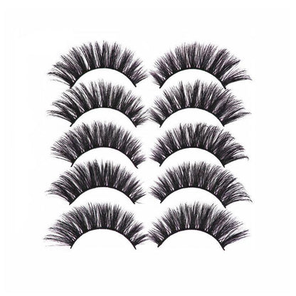 5 Pairs 3D Thick Mink Fake False Eyelashes Natural Long Wispy Makeup Lashes Au - 3D-48