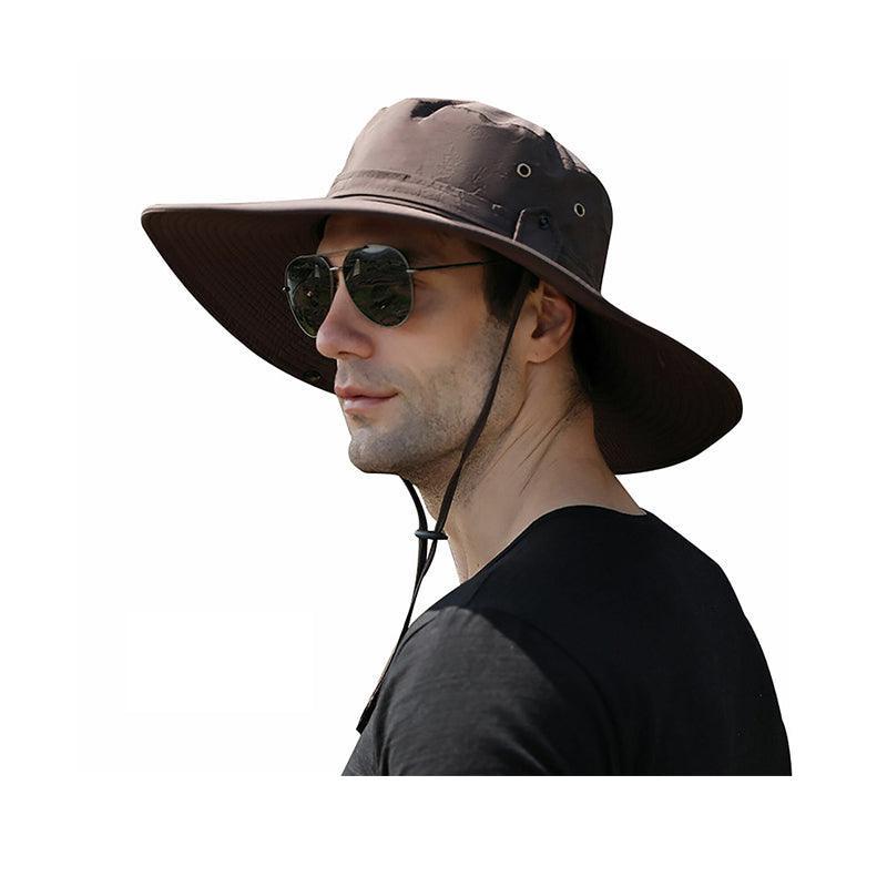 Outdoor Uv Protection Sun Hat Wide Brim Cap Quick-Drying Hat For Fishing Hiking - Beige