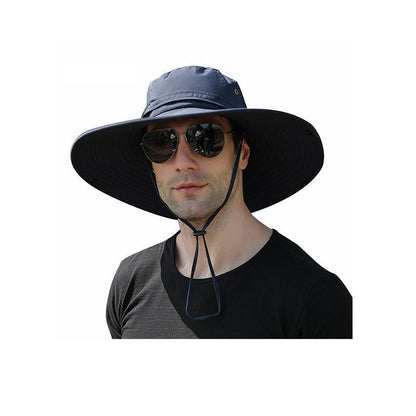 Outdoor Uv Protection Sun Hat Wide Brim Cap Quick-Drying Hat For Fishing Hiking - Beige