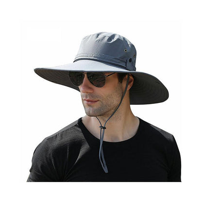 Outdoor Uv Protection Sun Hat Wide Brim Cap Quick-Drying Hat For Fishing Hiking - Beige