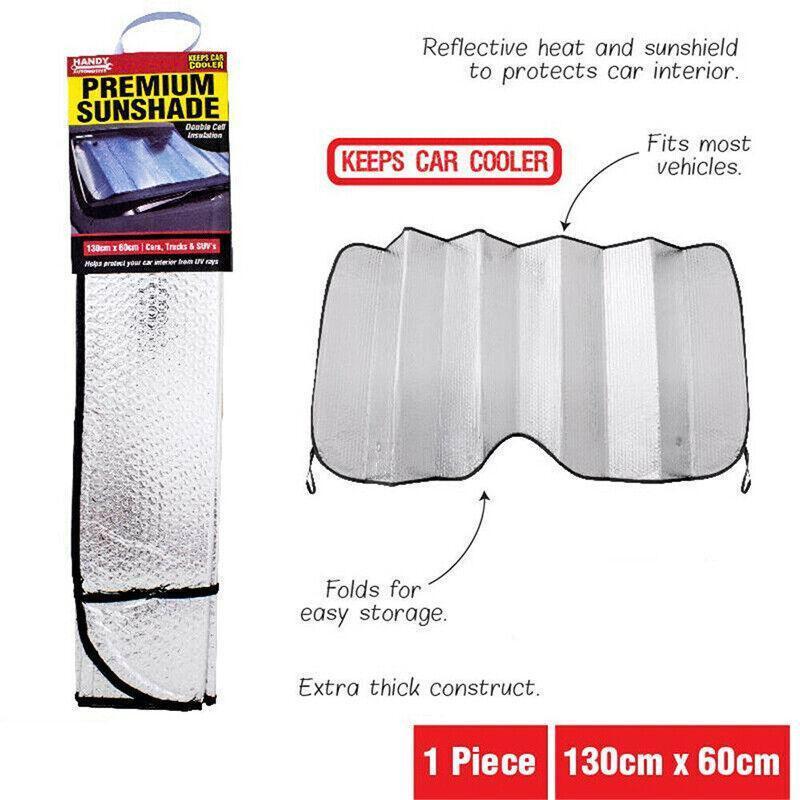 Car Windscreen Sun Shade Heat Reflective Windshield Front Rear Window Uv Block - 130*60.