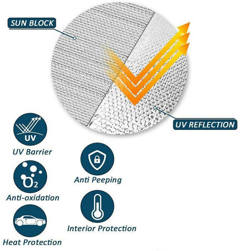 Car Windscreen Sun Shade Heat Reflective Windshield Front Rear Window Uv Block - 130*60.