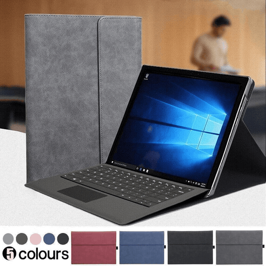 Premium Leather Case Cover Protector For Microsoft Surface Pro 8 - Red.