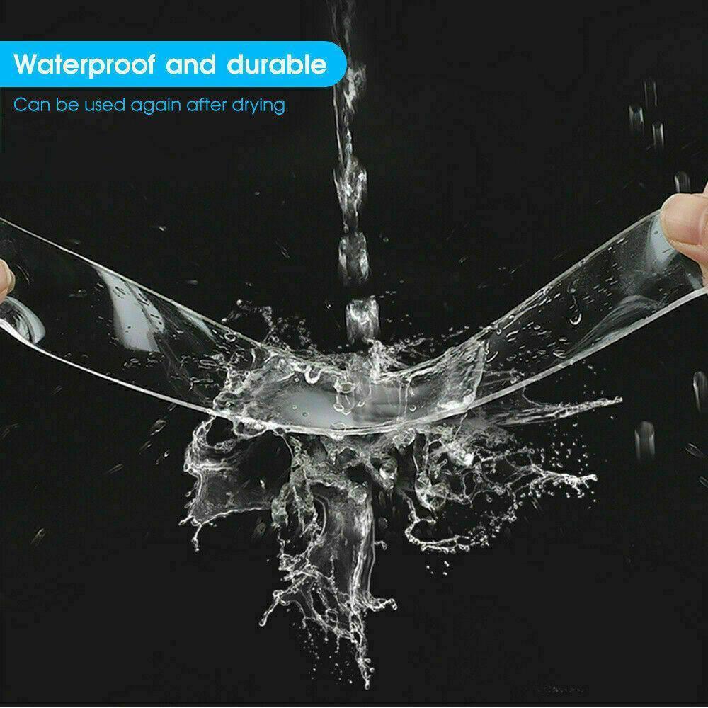 Double Sided Nano Tape Transparent Reusable Adhesive Gel Grip for Home Office - 5cm*1m*2mm (1 Unit).