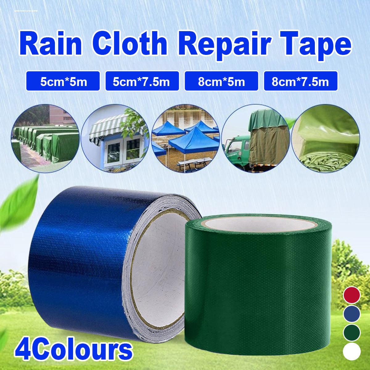 High Adhesive Tarpaulin Repair Tape Tent Awning Fix Patch Waterproof Universal - White - 8cm x 7.5m.