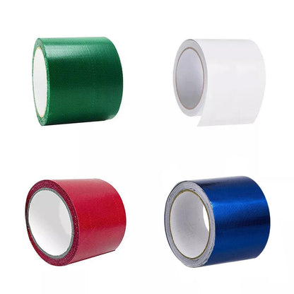 High Adhesive Tarpaulin Repair Tape Tent Awning Fix Patch Waterproof Universal - White - 8cm x 7.5m.