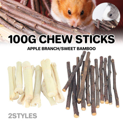 Natural Rabbit Molar Snacks Hamster Branches Sweet Bamboo Grinding Teeth Wood - Black