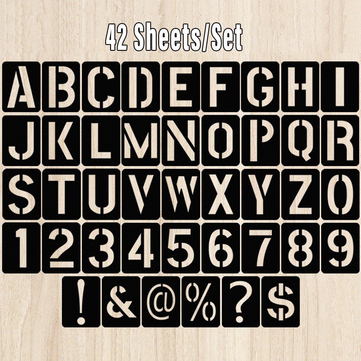 DIY Black Plastic Numerical Letter Symbol Inkjet Template for Wall Furniture
